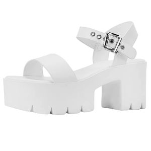 ReadySalted Women's Chunky Platform Open Toe Block Heeled Lightweight Sandal